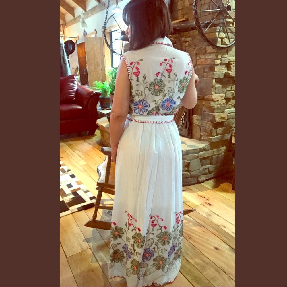 Long hand decorated dress